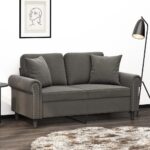 Provira Sierkussens 2 st 40x40 cm fluweel donkergrijs