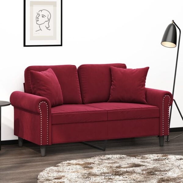 Provira Sierkussens 2 st 40x40 cm fluweel wijnrood