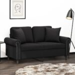 Provira Sierkussens 2 st 40x40 cm fluweel zwart