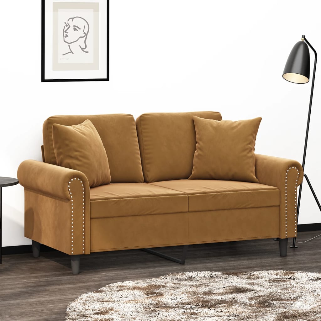 8720287187950_m_en_hd_1 Provira Sierkussens 2 st 40x40 cm fluweel bruin - Image 1