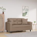 Provira Sierkussens 2 st 40x40 cm microvezelstof taupe