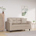 Provira Sierkussens 2 st 40x40 cm microvezelstof crèmekleurig