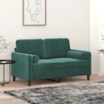 Provira Sierkussens 2 st 15x50 cm fluweel donkergroen