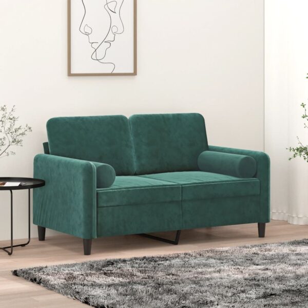 Provira Sierkussens 2 st 15x50 cm fluweel donkergroen