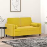 Provira Sierkussens 2 st 15x50 cm fluweel geel