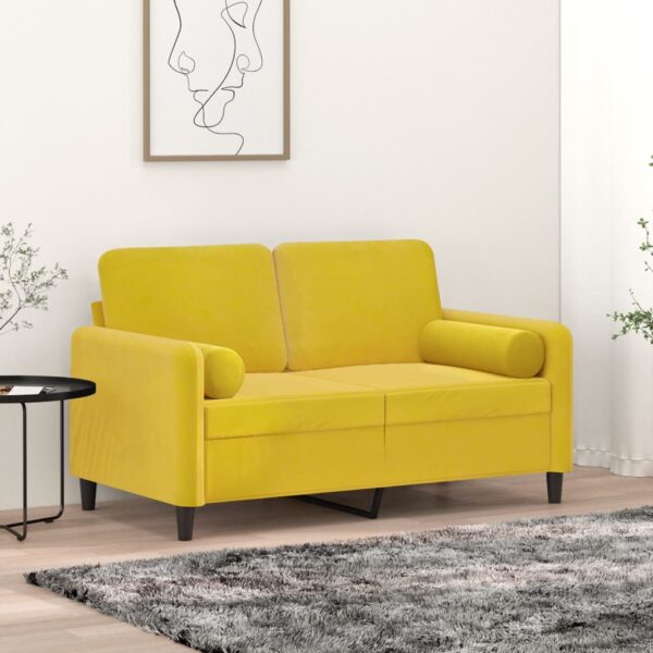 Provira Sierkussens 2 st 15x50 cm fluweel geel