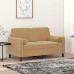 Provira Sierkussens 2 st 15x50 cm fluweel bruin