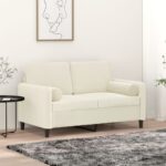 Provira Sierkussens 2 st 15x50 cm fluweel crèmekleurig