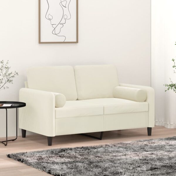 Provira Sierkussens 2 st 15x50 cm fluweel crèmekleurig