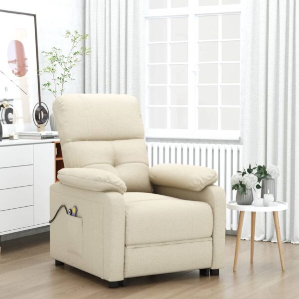 Provira Sta-op-massagestoel stof crèmekleurig