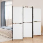 Provira Kamerscherm met 5 panelen 250x180 cm stof wit