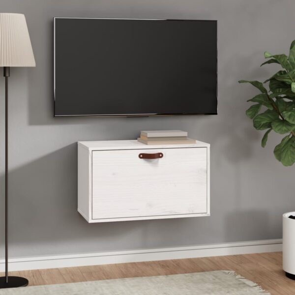 Provira Wandkast 60x30x35 cm massief grenenhout wit