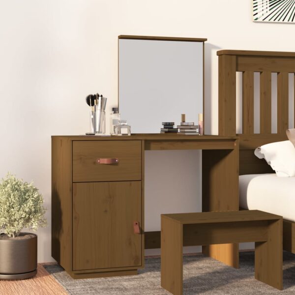 Provira Kaptafel 95x50x134 cm massief grenenhout honingbruin