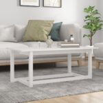 Provira Salontafel 110x55x45 cm massief grenenhout wit