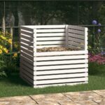 Provira Compostbak 100x100x102 cm massief grenenhout wit