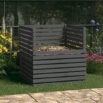 Provira Compostbak 100x100x102 cm massief grenenhout grijs