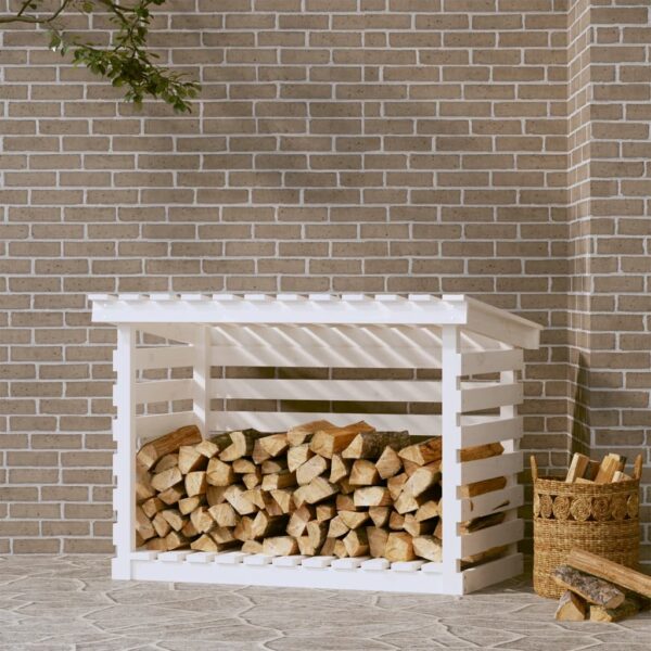 Provira Haardhoutrek 108x73x79 cm massief grenenhout wit