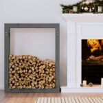 Provira Haardhoutrek 80x25x100 cm massief grenenhout grijs