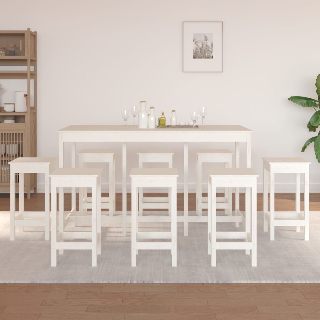 8720287210665_m_en_hd_1 Provira 9-delige Barset massief grenenhout wit - Image 1