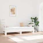 Provira Slaapbank uitschuifbaar massief grenenhout wit 2x(90x190) cm