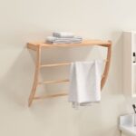 Provira Handdoekenrek 60x25,5x49 cm massief walnotenhout
