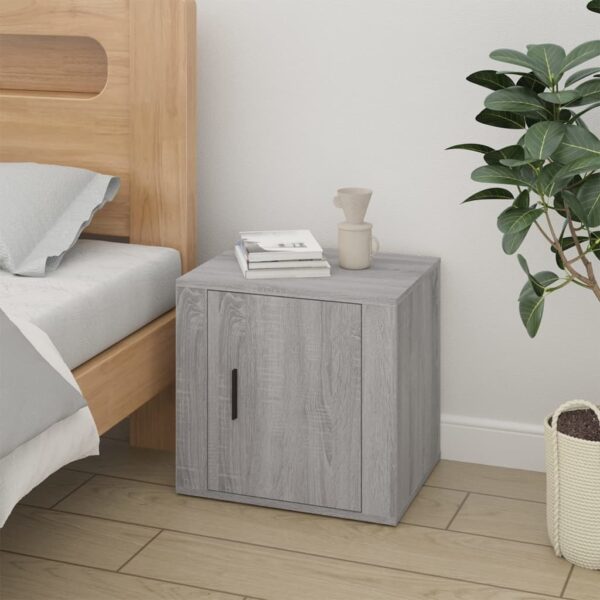 Provira Nachtkastje 50x39x47 cm grijs sonoma eikenkleurig
