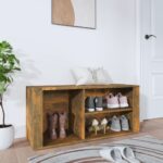Provira Schoenenkast 100x35x45 cm bewerkt hout gerookt eikenkleurig