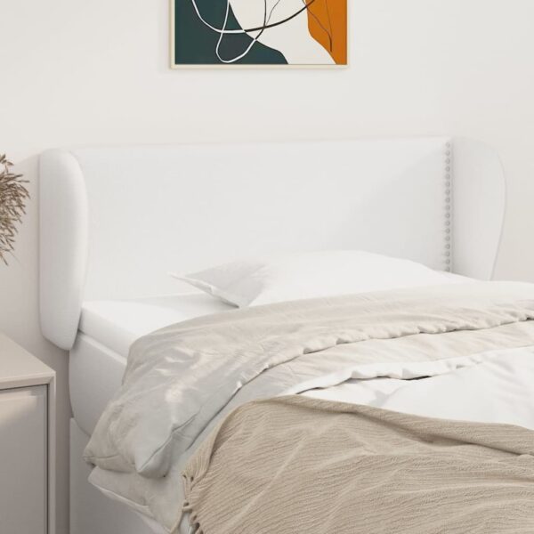 Provira Hoofdbord met randen 93x23x78/88 cm kunstleer wit