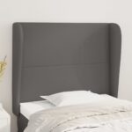 Provira Hoofdbord met randen 103x23x118/128 cm kunstleer grijs
