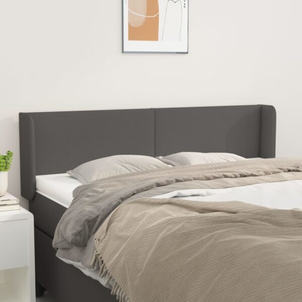Provira Hoofdbord met randen 147x16x78/88 cm kunstleer grijs