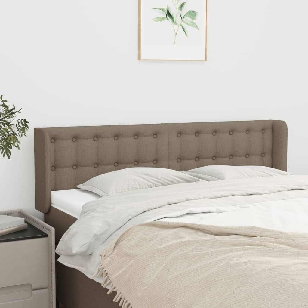 8720287270683_m_en_hd_1 Provira Hoofdbord met randen 147x16x78/88 cm stof taupe - Image 1