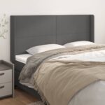 Provira Hoofdbord met randen 163x16x118/128 cm kunstleer grijs