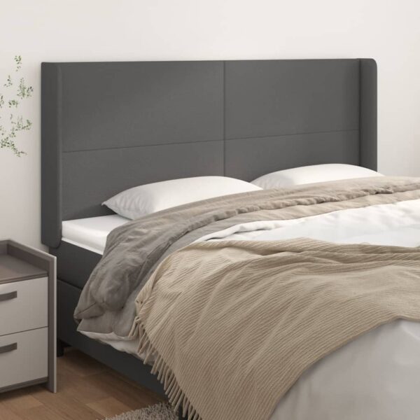 Provira Hoofdbord met randen 163x16x118/128 cm kunstleer grijs