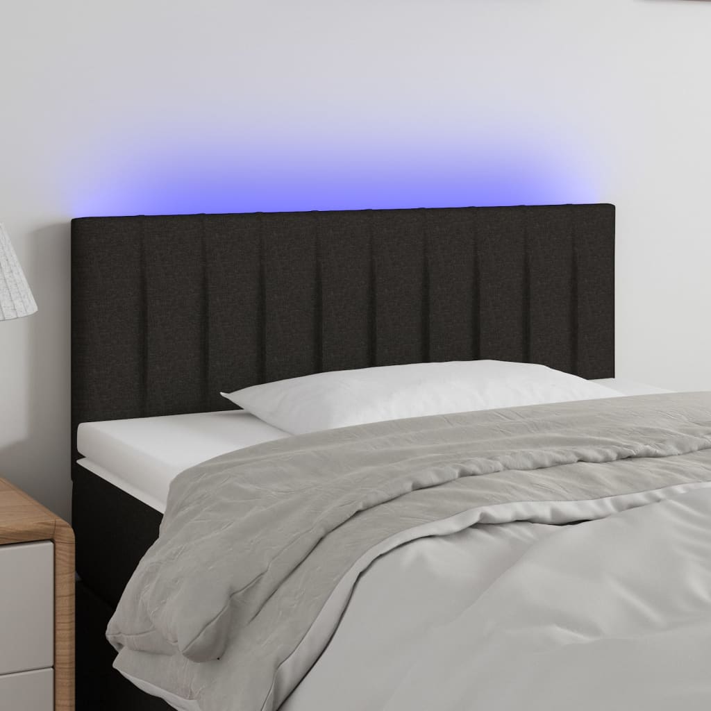 8720287284789_m_en_hd_1 Provira Hoofdbord LED 90x5x78/88 cm stof zwart - Image 1