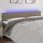 Provira Hoofdbord LED 200x5x78/88 cm stof taupe