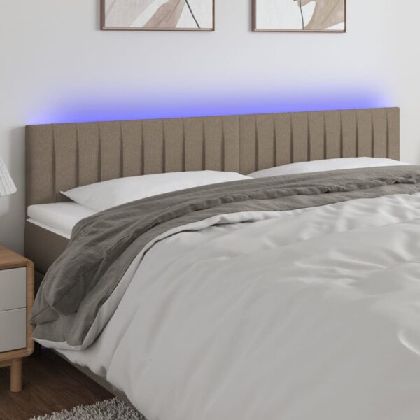 Provira Hoofdbord LED 200x5x78/88 cm stof taupe