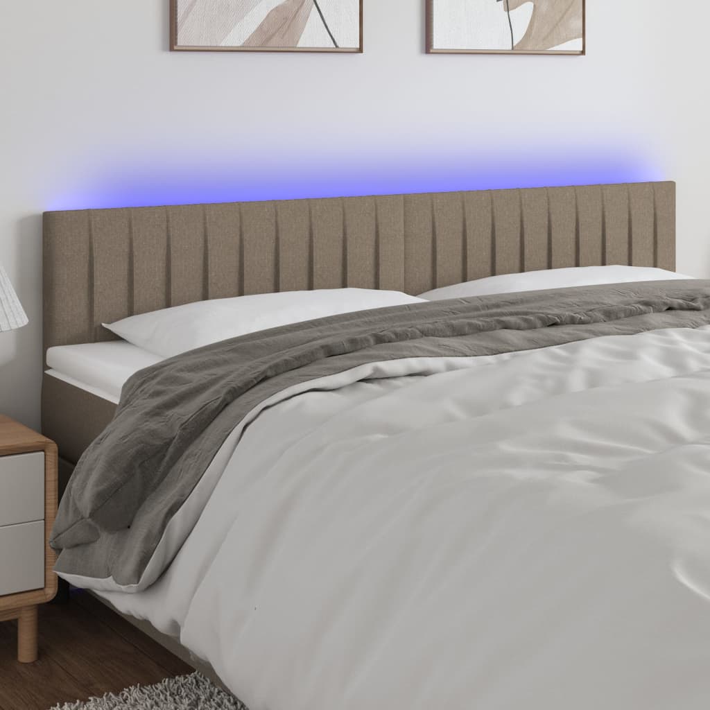 8720287285205_m_en_hd_1 Provira Hoofdbord LED 200x5x78/88 cm stof taupe - Image 1