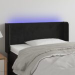 Provira Hoofdbord LED 93x16x78/88 cm fluweel zwart
