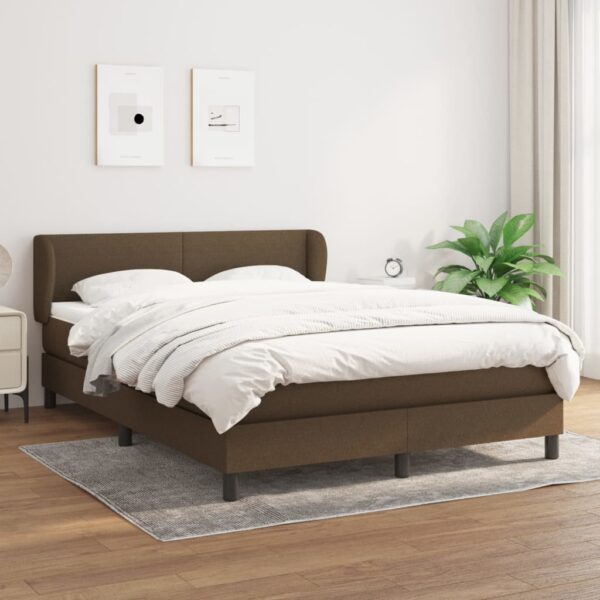 Provira Boxspring met matras stof donkerbruin 140x200 cm