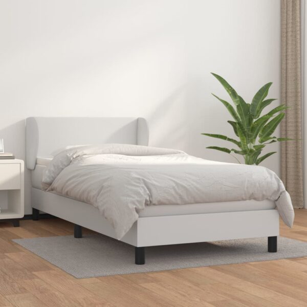 Provira Boxspring met matras kunstleer wit 100x200 cm