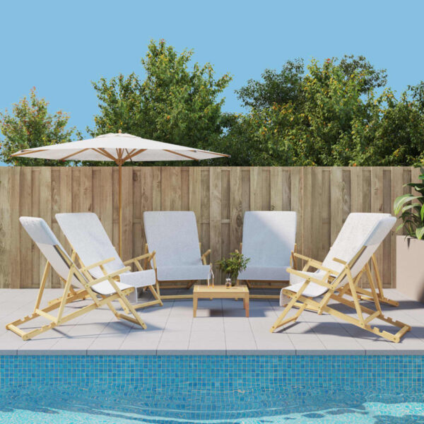 Provira Strandhanddoeken 6 st 400 g/m² 60x135 cm stof wit