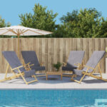 Provira Strandhanddoeken 4 st 400 g/m² 60x135 cm stof antracietkleurig