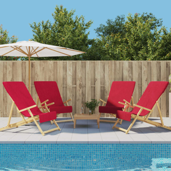 Provira Strandhanddoeken 4 st 400 g/m² 60x135 cm stof bordeauxrood