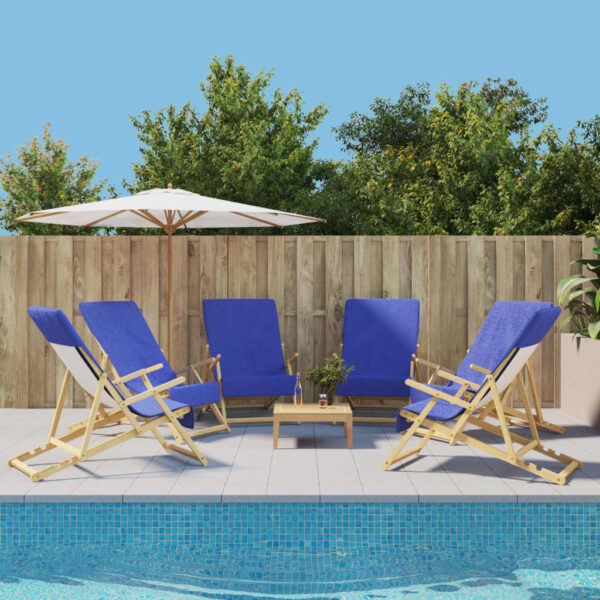 Provira Strandhanddoeken 6 st 400 g/m² 60x135 cm stof koningsblauw
