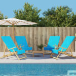 Provira Strandhanddoeken 4 st 400 g/m² 60x135 cm stof turquoise