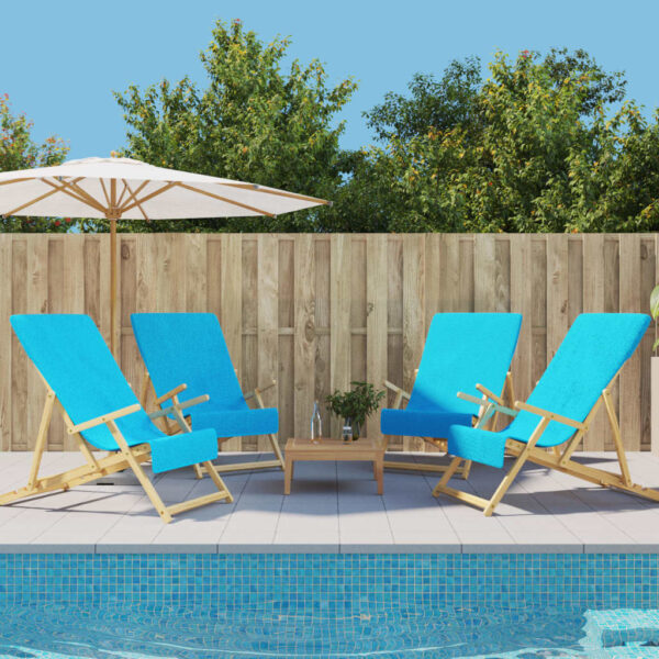 Provira Strandhanddoeken 4 st 400 g/m² 60x135 cm stof turquoise