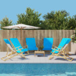 Provira Strandhanddoeken 6 st 400 g/m² 60x135 cm stof turquoise