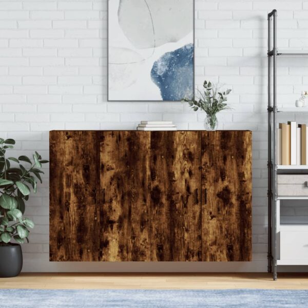Provira Hangkasten 2 st 69,5x34x90 cm gerookt eikenkleurig