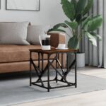 Provira Salontafel 45x45x47,5 cm bewerkt hout gerookt eikenkleurig