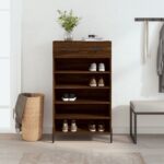 Provira Schoenenkast 60x35x105 cm bewerkt hout bruin eikenkleur